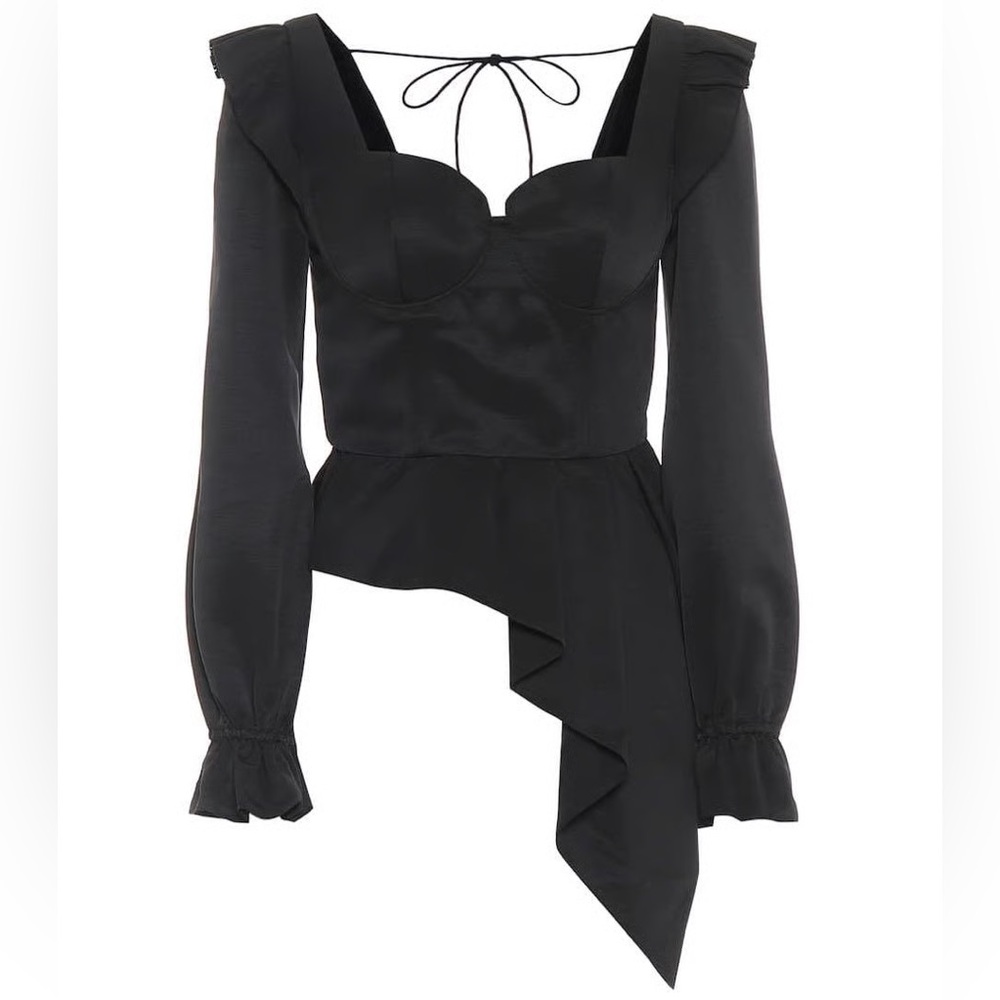 Self-Portrait Black Asymmetrical Blouse